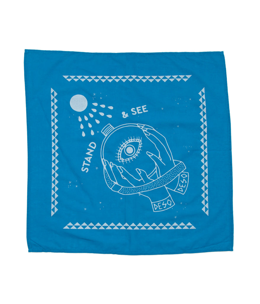 Stand and See Bandana in ocean blue color by Deso Supply Co.