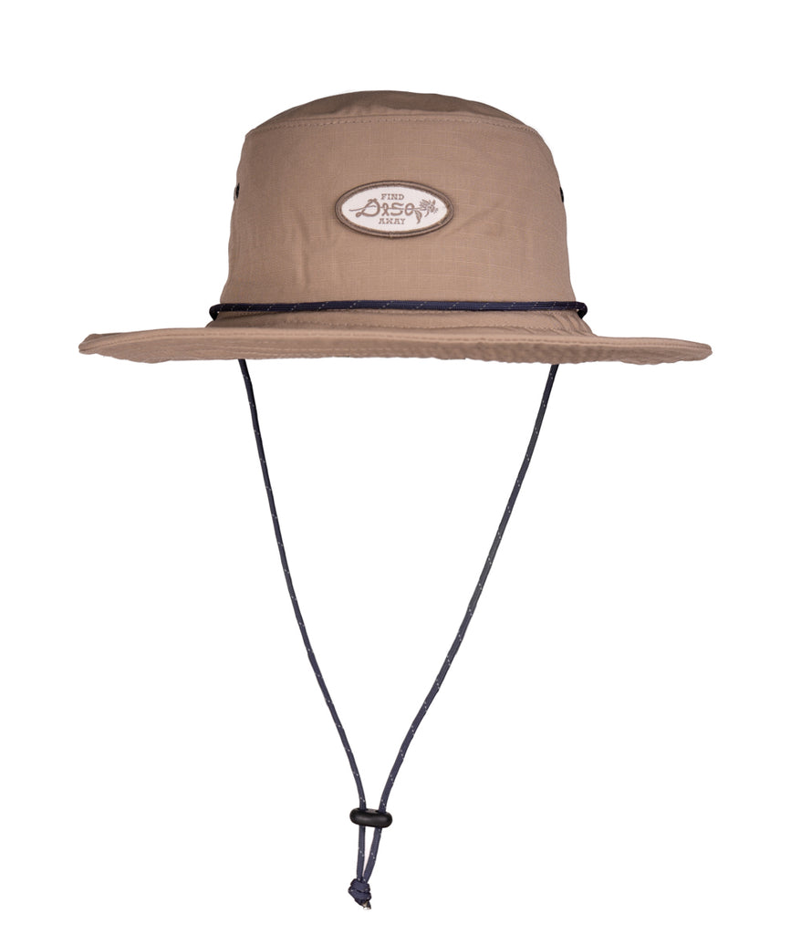 Find away bucket cap in khaki color by Deso Supply Co.