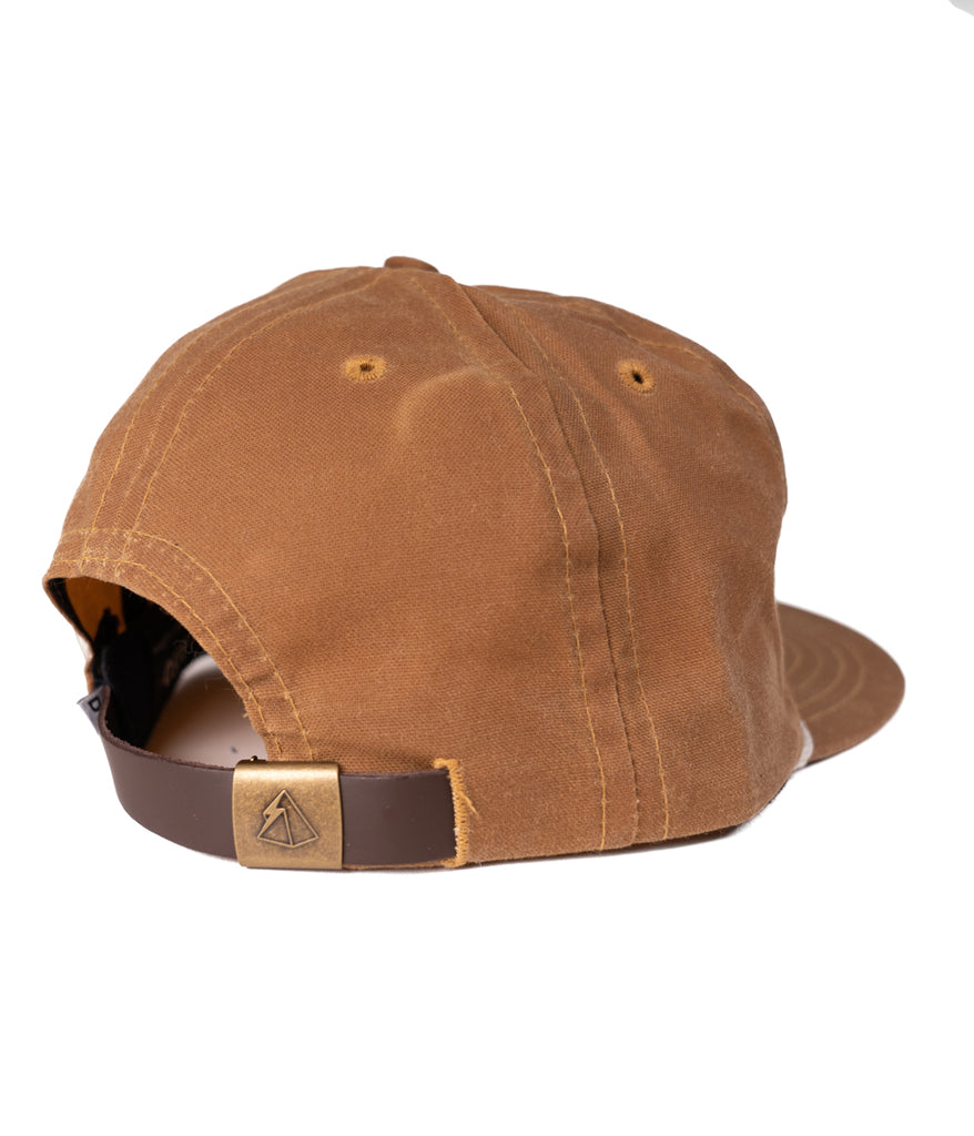 Follow The Free 5 Panel Cap in field tan color by Deso Supply Co. back.