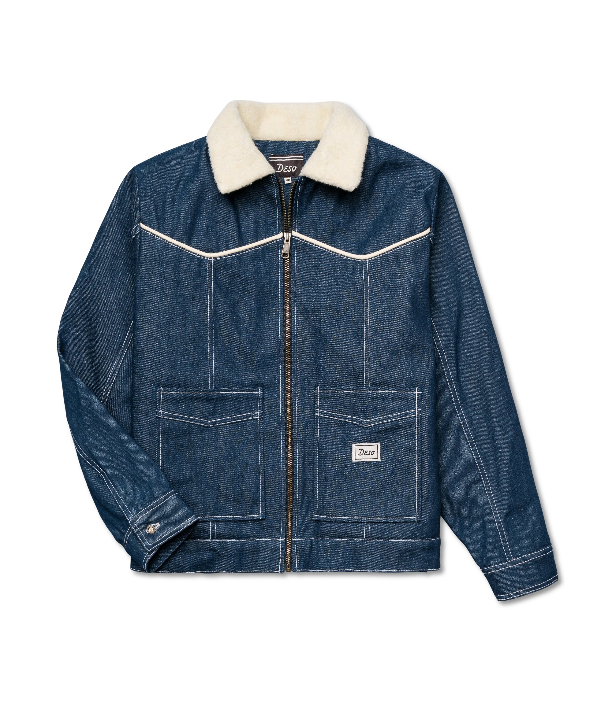 The Folsom Jacket in Raw Denim Indigo - Deso Supply – DESO