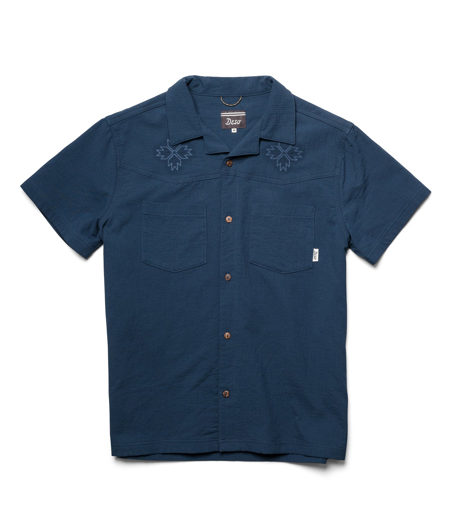 shirt camp Men's High Camp Shirt - Breathable Cotton - Navy - XXL
