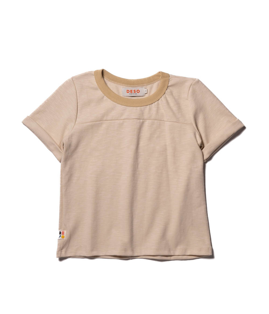 Kalmia Oversized Baggy Tee in beige color by Deso Supply Co.