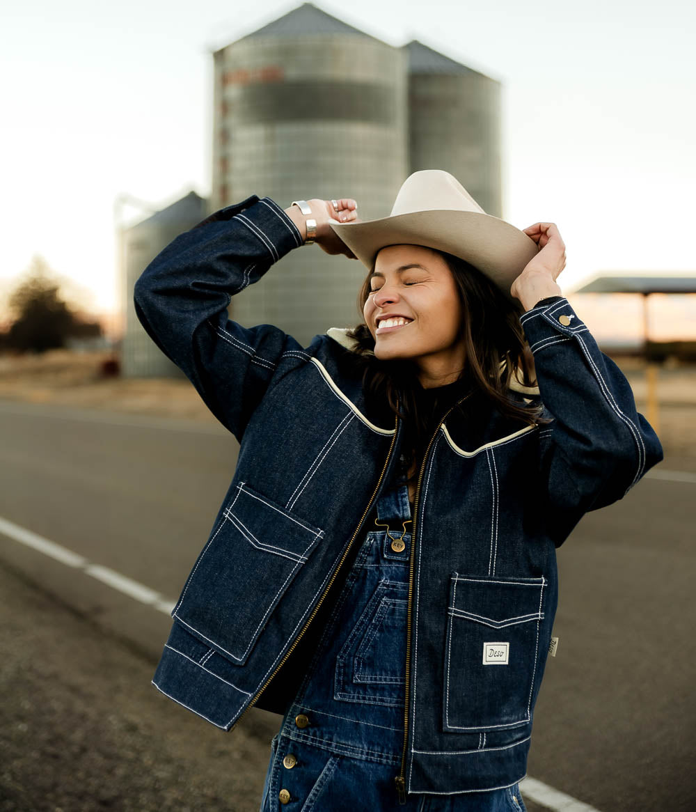 The Folsom Jacket in Raw Denim Indigo - Deso Supply – DESO