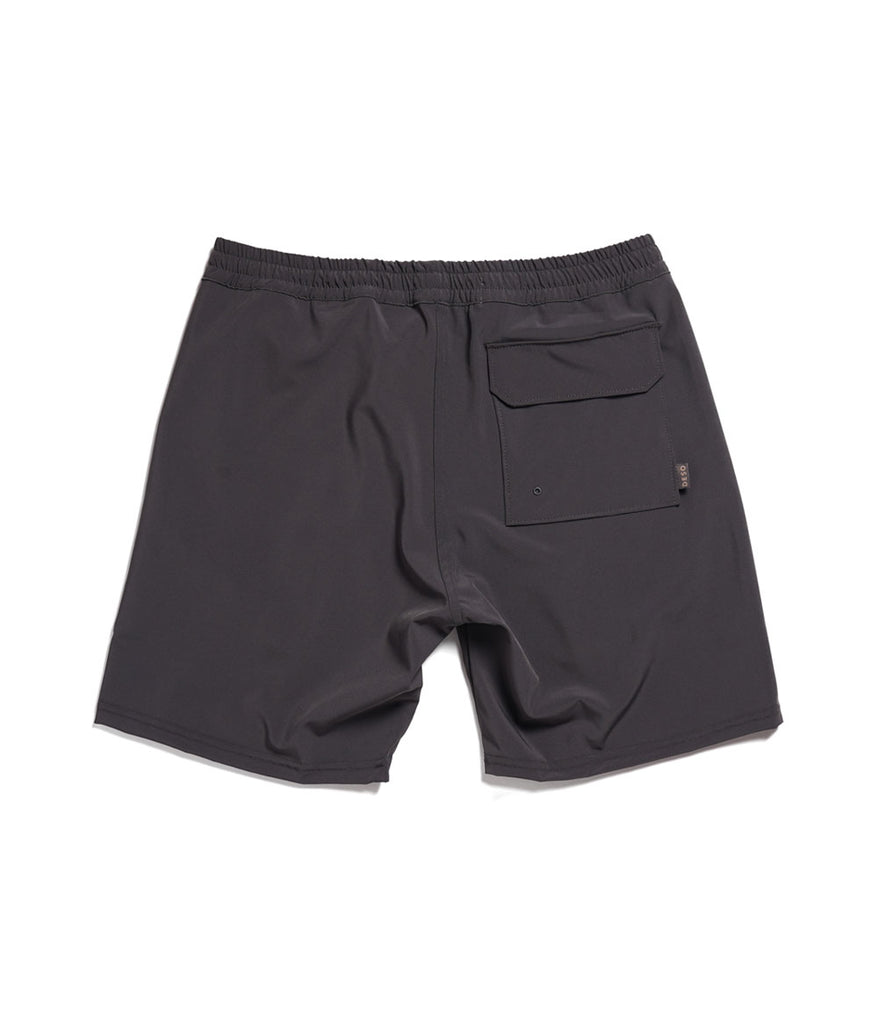 Boca Board Shorts in deep forest color by Deso Supply Co. back..