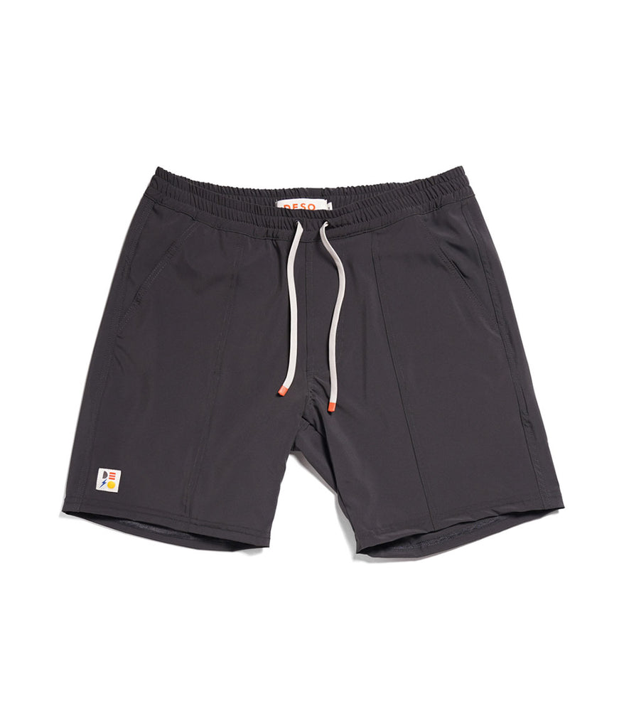 Boca Board Shorts in deep forest color by Deso Supply Co. front.