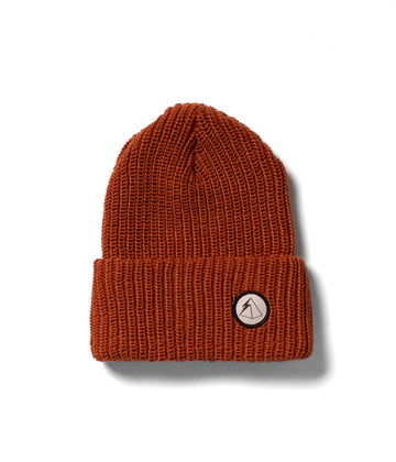 Lumberjack Cuff Repreve Beanie in burnt orange color by Deso Supply Co.