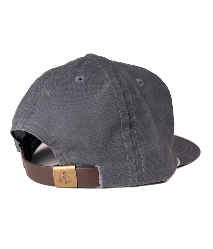 Follow The Free 5 Panel Cap in slate color by Deso Supply Co. back