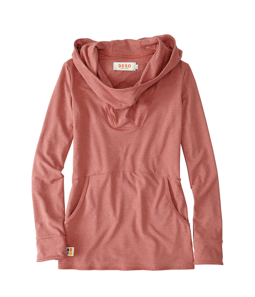 Phipps women's knit hoodie in claypot color by Deso Supply Co.