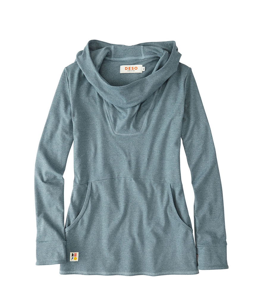 Phipps women's knit hoodie in hydro color by Deso Supply Co.