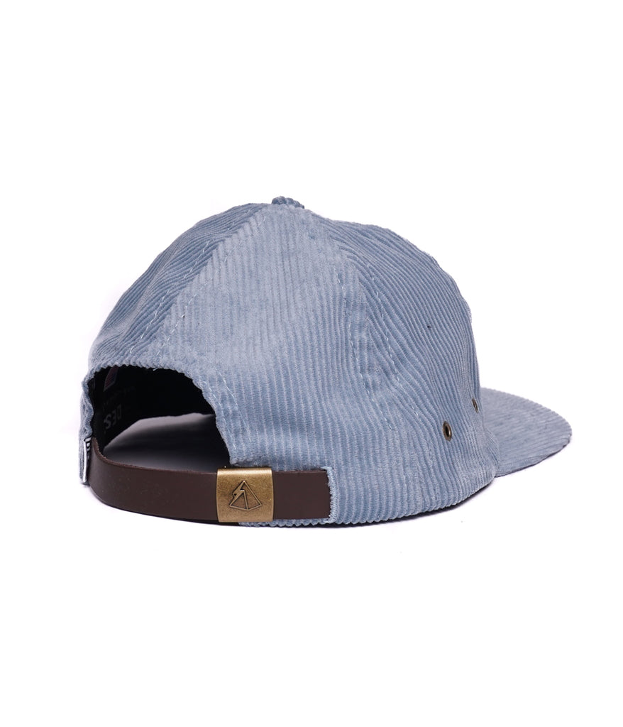 Onward Corduroy 6-Panel Cap in rain variant by Deso Supply Co. from the back view. 1