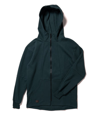 Downie zip hoodie in dark teal color by Deso Supply Co.